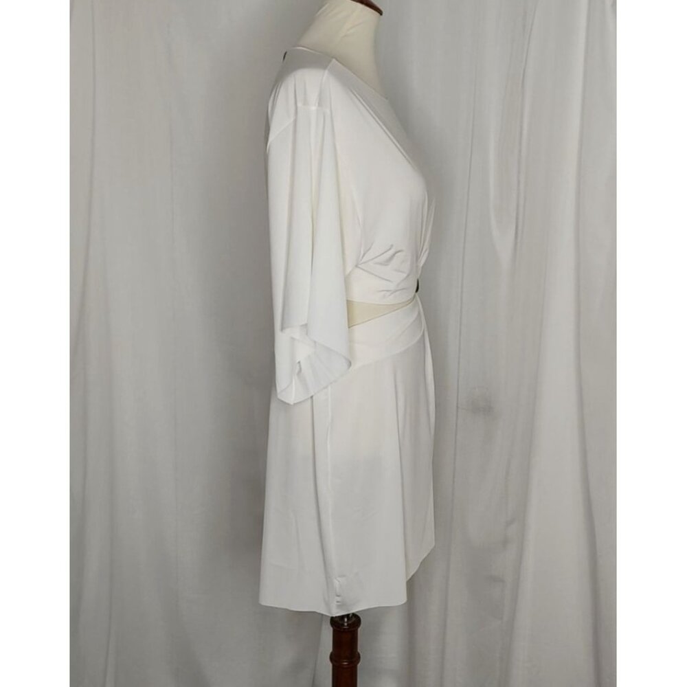 VIX Cover Up M white Solid Zaila Short Cover-up Cut Out Resortwear - Picture 9 of 13